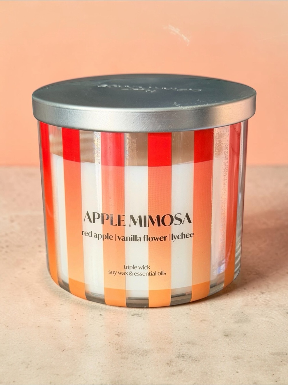3 Wick Apple Mimosa Scented Candle